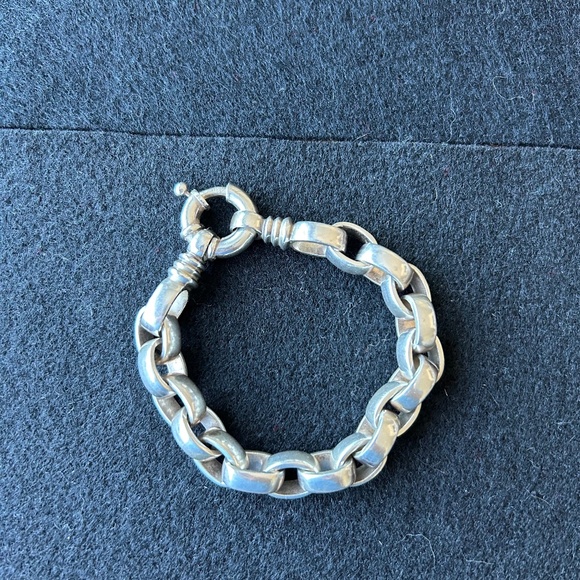 Chunky Bali Chain Sterling Silver Bracelet - Picture 1 of 2